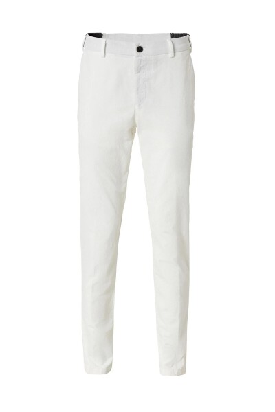 Mong Kırık Beyaz Renk Kadife Beli Lastikli Jogger Pantolon 
