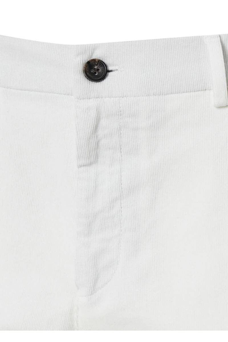 Mong Kırık Beyaz Renk Kadife Beli Lastikli Jogger Pantolon - 2