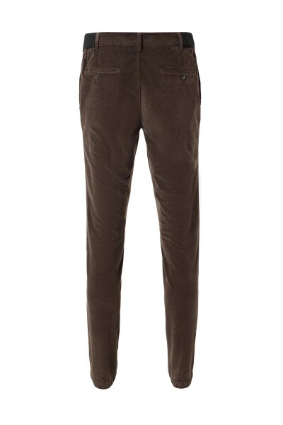 Mong Koyu Kahve Renk Kadife Beli Lastikli Jogger Pantolon - 2