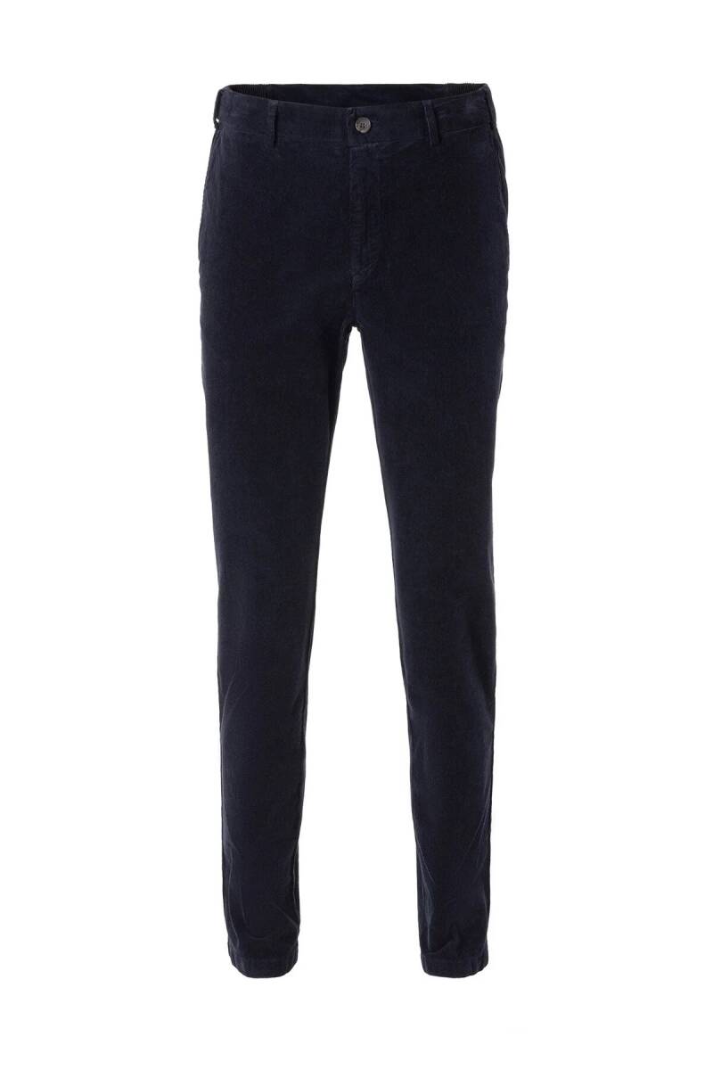 Mong Lacivert Renk Kadife Beli Lastikli Jogger Pantolon - 1