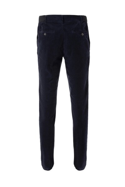 Mong Lacivert Renk Kadife Beli Lastikli Jogger Pantolon - 3