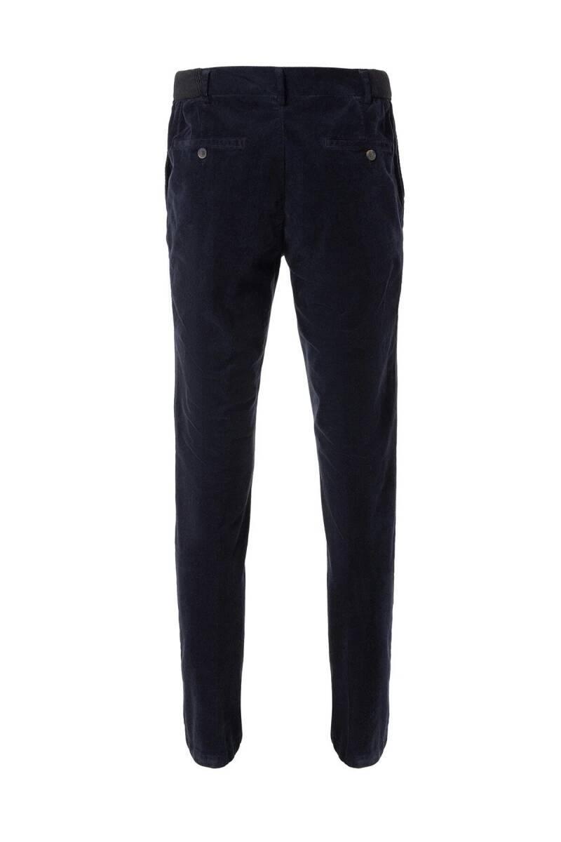 Mong Lacivert Renk Kadife Beli Lastikli Jogger Pantolon - 3