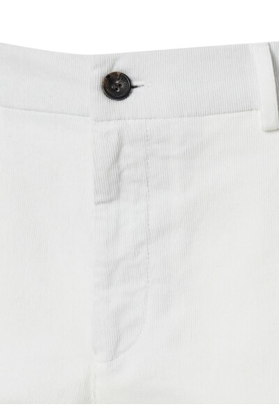 Mong Off White Velvet Elastic Waist Jogger Pants - 2