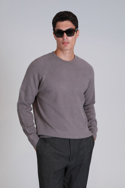 Moon Men's Sweater Light Brown - LUFIAN