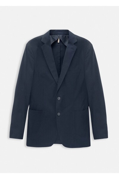 Mora Navy Blue Color Pocket Detailed Blazer Jacket - 1