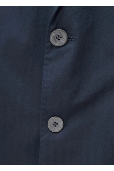Mora Navy Blue Color Pocket Detailed Blazer Jacket - 2