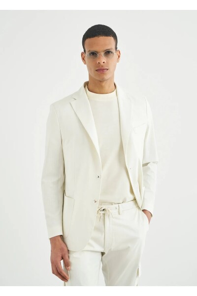 Mora Off-White Color Pocket Detailed Blazer Jacket - 1