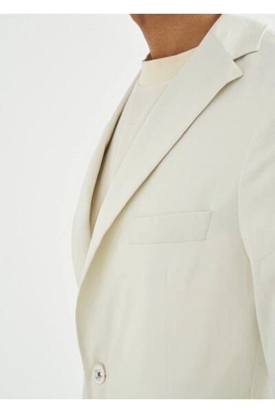 Mora Off-White Color Pocket Detailed Blazer Jacket - 3