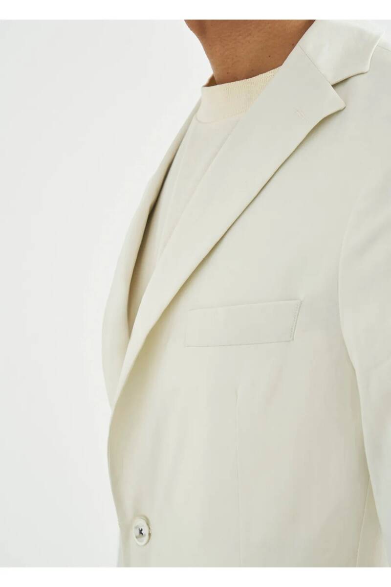 Mora Off-White Color Pocket Detailed Blazer Jacket - 3
