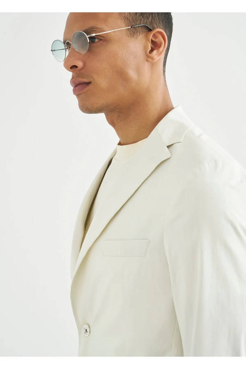 Mora Off-White Color Pocket Detailed Blazer Jacket - 4