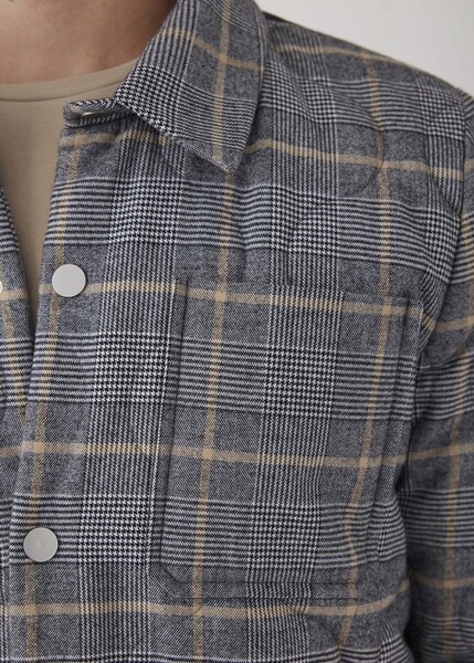 Mosta Anthracite Color Plaid Quilted Coat - 6