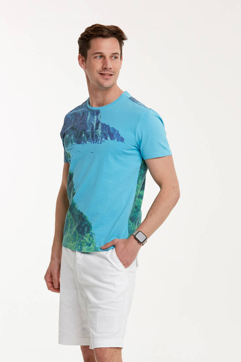 Mount Men's T-Shirt Light Blue - 3