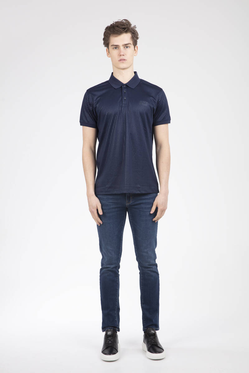 Мужская футболка с принтом VJ с воротником-поло - 18