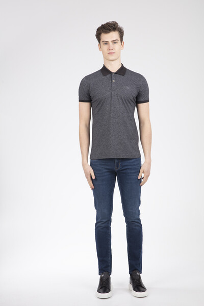 Мужская футболка с воротником-поло с принтом VJ - 17