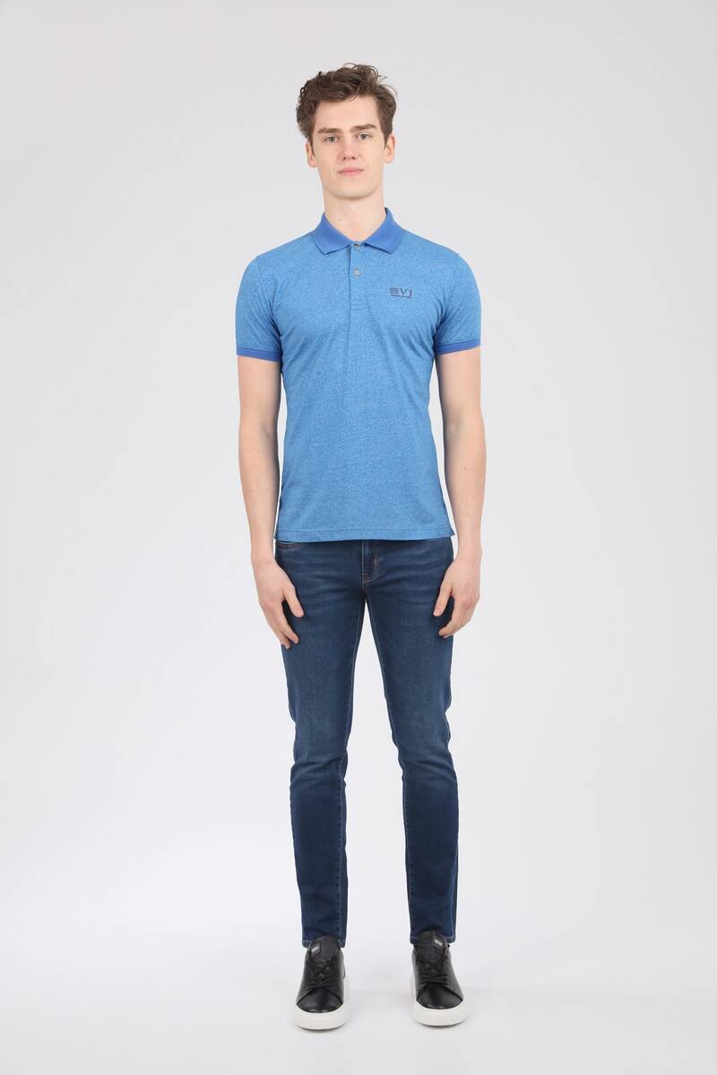 Мужская футболка с воротником-поло с принтом VJ - 16