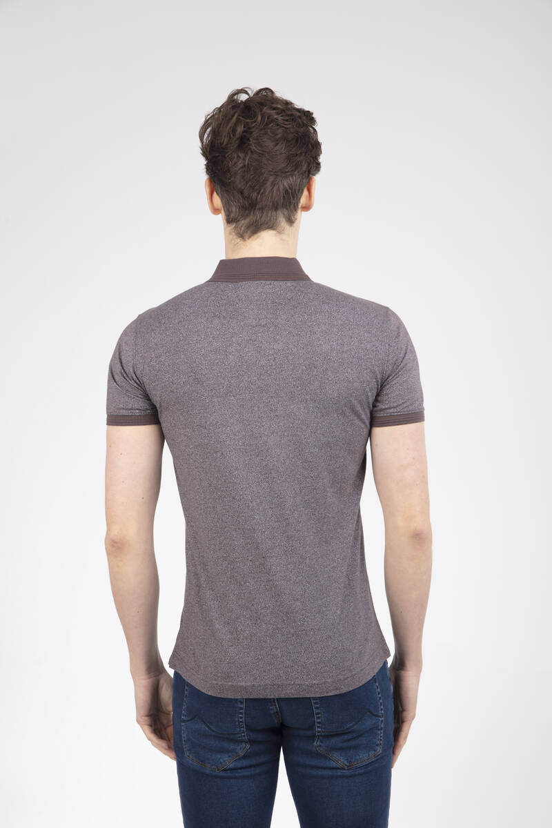 Мужская футболка с воротником-поло с принтом VJ - 8