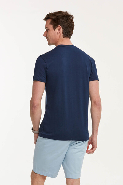 Мужская футболка Heavy Single Jersey с круглым вырезом - Thumbnail