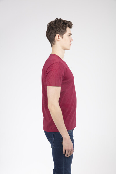 Мужская футболка с камуфляжным принтом и круглым вырезом - Thumbnail