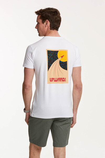 Мужская футболка с круглым вырезом и принтом UPWARD - Thumbnail