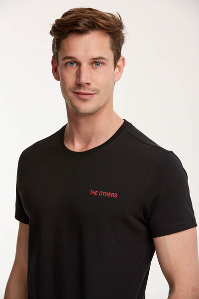 Мужская футболка с круглым вырезом и принтом UPWARD - Thumbnail