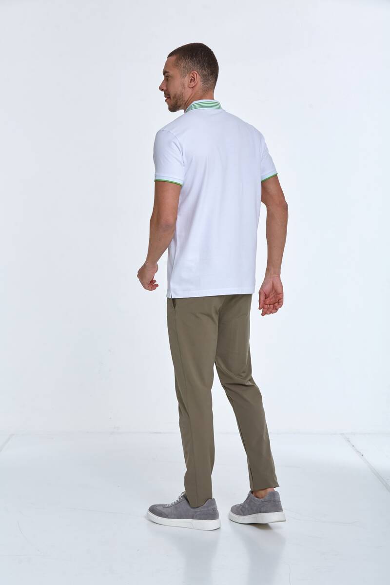Мужская футболка с воротником-поло и узорчатым воротником