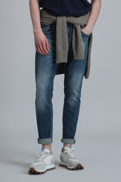 Мужские брюки приталенного кроя Joy Smart Jean синие - 2