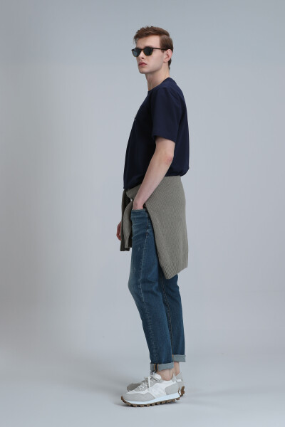 Мужские брюки приталенного кроя Joy Smart Jean синие - 5