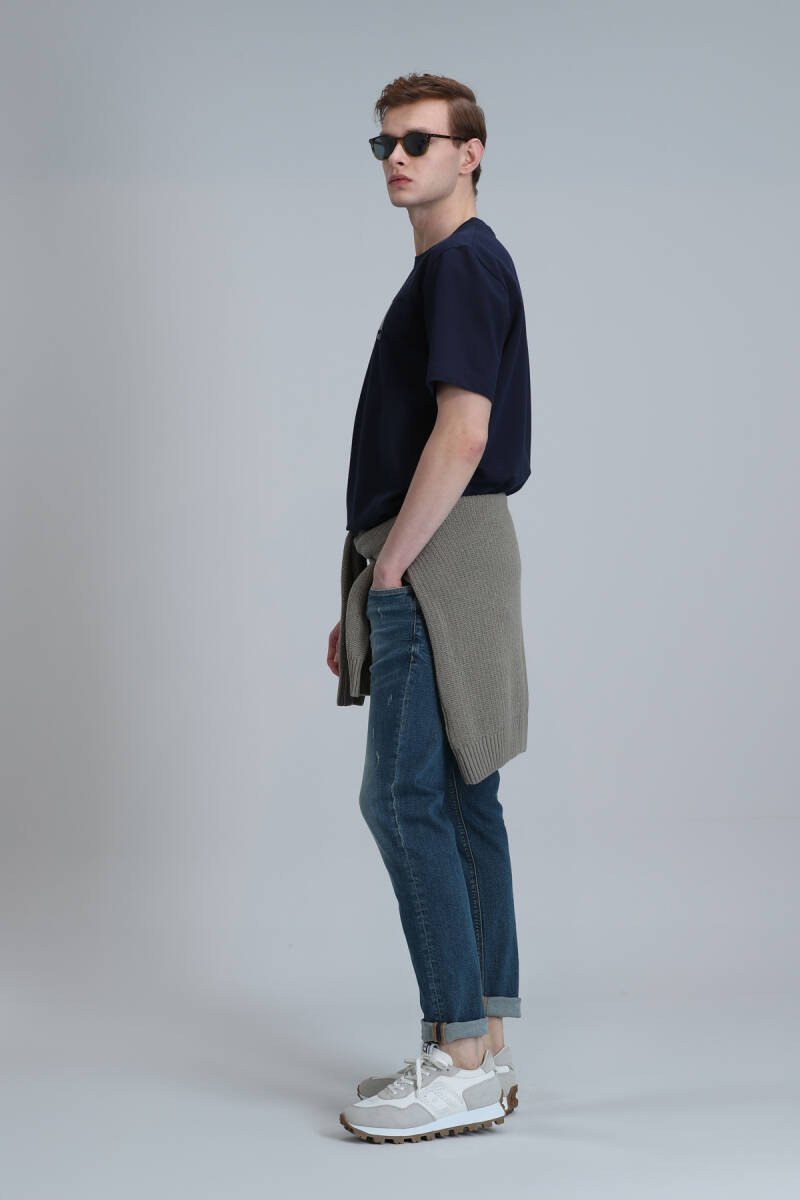 Мужские брюки приталенного кроя Joy Smart Jean синие - 5
