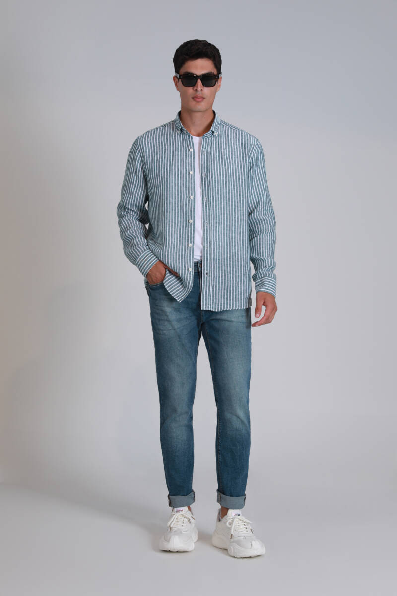 Брюки мужские Louis Smart Jean синие приталенные - 1