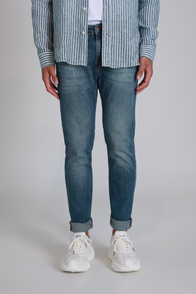 Брюки мужские Louis Smart Jean синие приталенные - 2