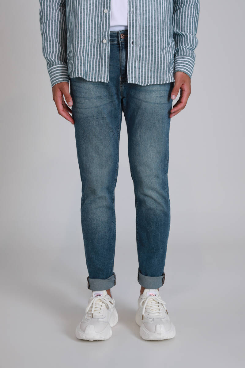 Брюки мужские Louis Smart Jean синие приталенные - 2