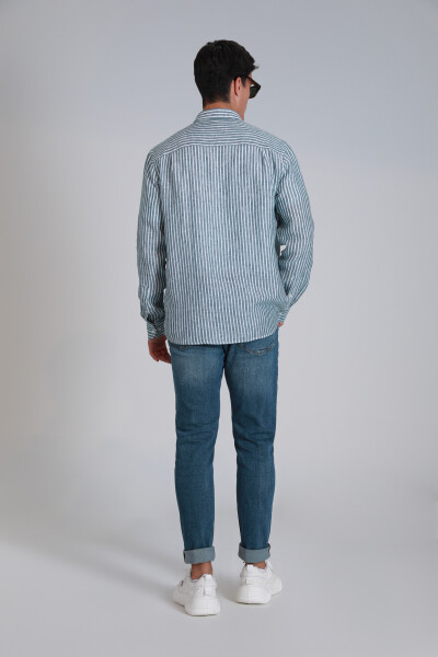 Брюки мужские Louis Smart Jean синие приталенные - 6