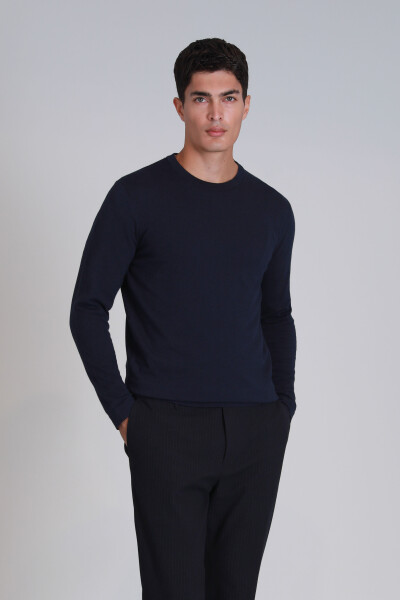 Мужской свитер Stone, тёмно-синий - LUFIAN