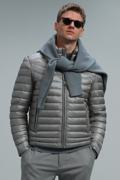 Мужское пальто с гусиным пером Andy - Thumbnail