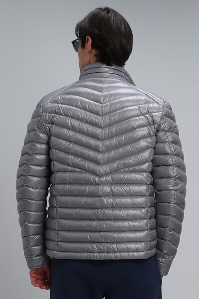 Мужское пальто с гусиным пером Luc - Thumbnail