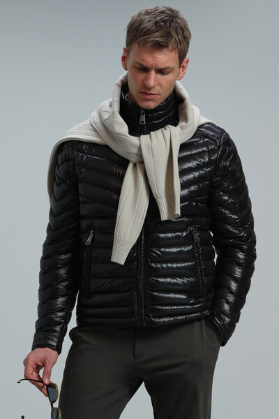 Мужское пальто с гусиным пером Luc - Thumbnail