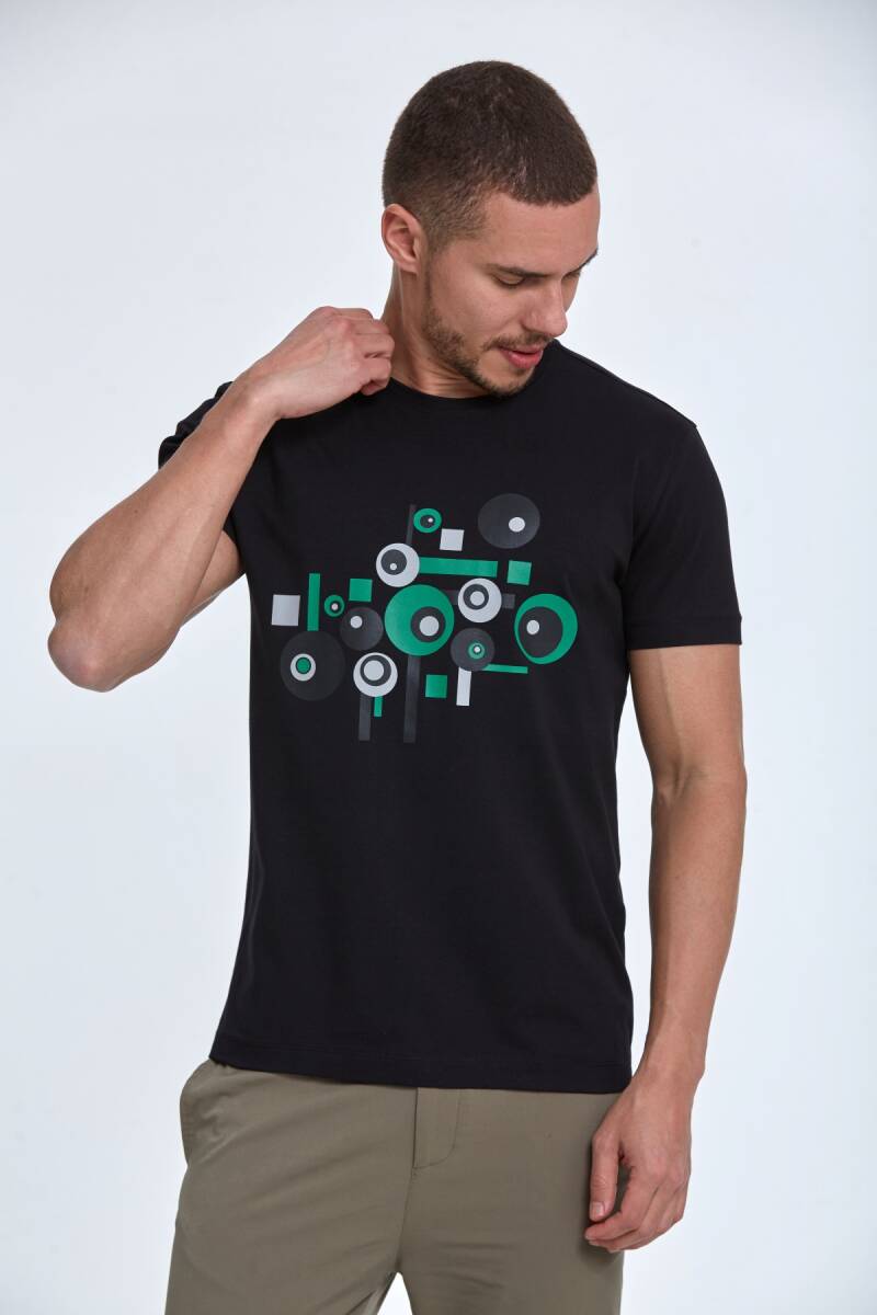 Nadan Printed Men's T-Shirt Black - 1