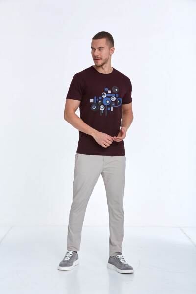 Nadan Printed Men's T-Shirt Claret Red - 3