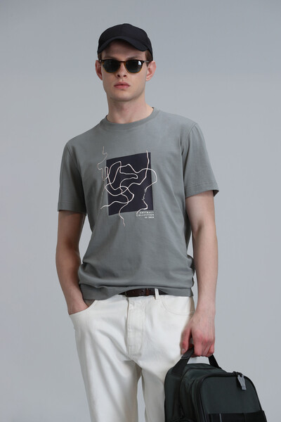 Nally Modern Grafik T-Shirt Yeşil 