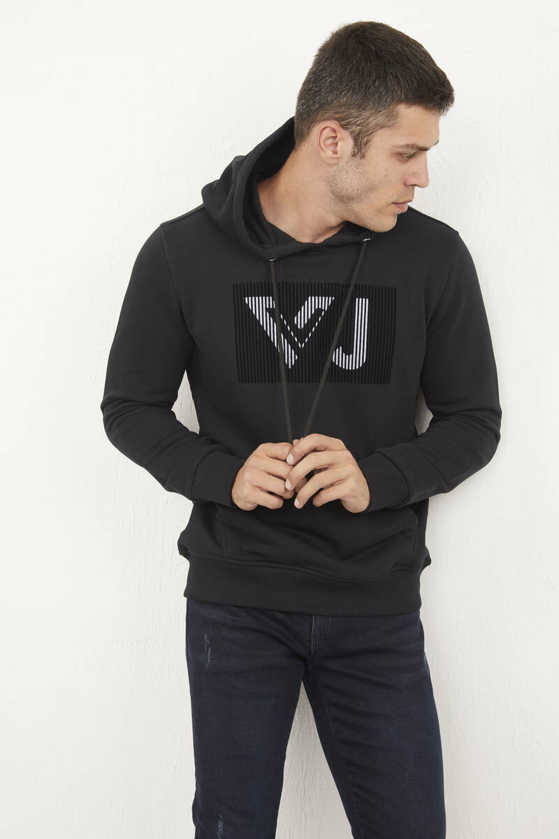 Neva Hooded Men's Sweatshirt Syah - 4
