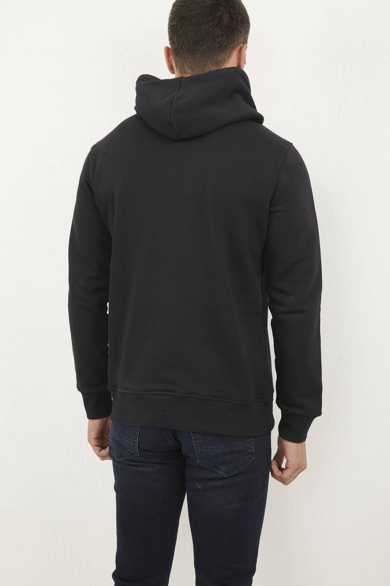 Neva Kapüşonlu Erkek Sweatshirt Syah - 6