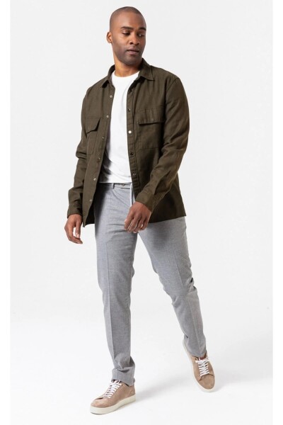 New Khaki Color Cotton Linen Shirt - 1
