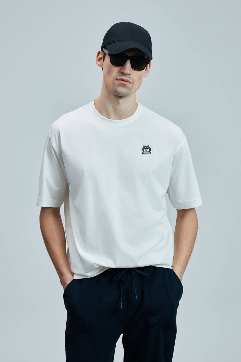 Nımbus Modern Grafik T- Shirt Kırık Beyaz - 1