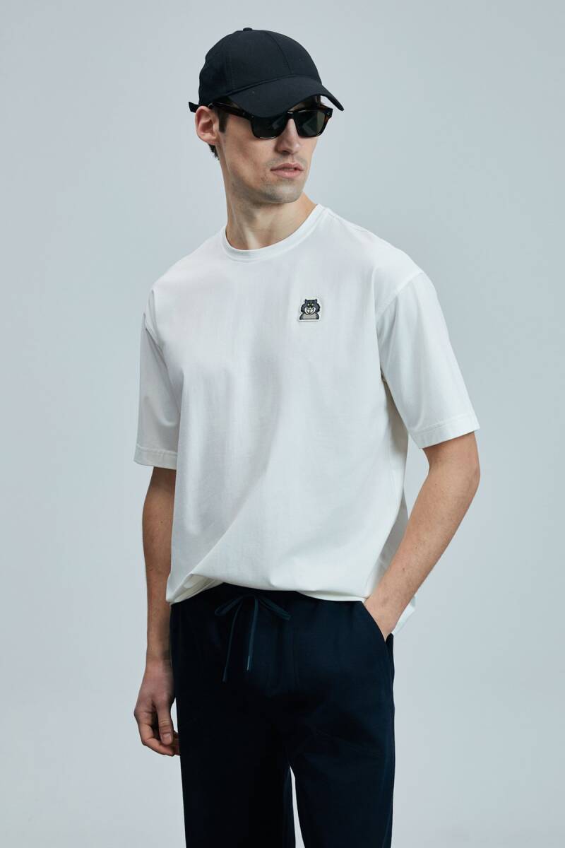 Nımbus Modern Grafik T- Shirt Kırık Beyaz - 5