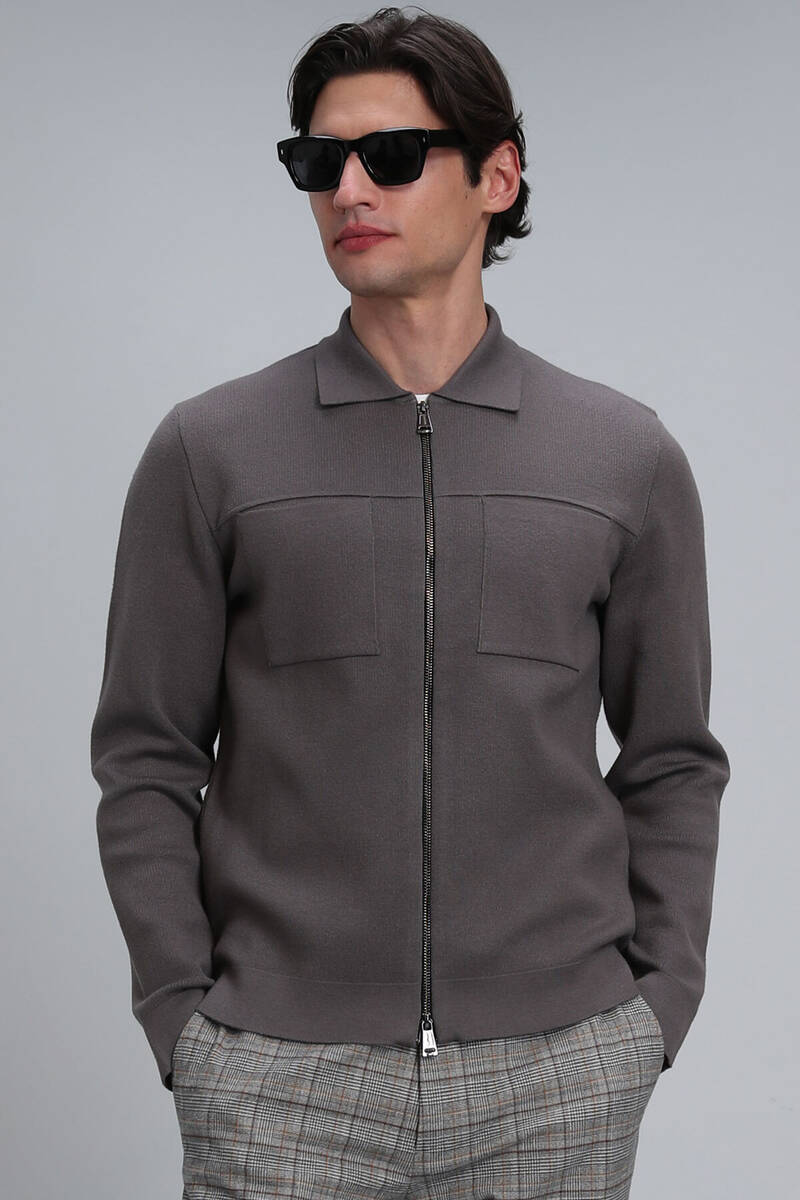 Noble Men's Cardigan Mink - 1