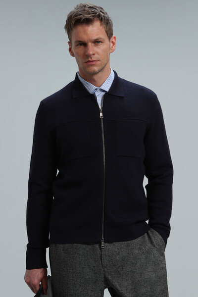 Noble Men's Cardigan Navy Blue 