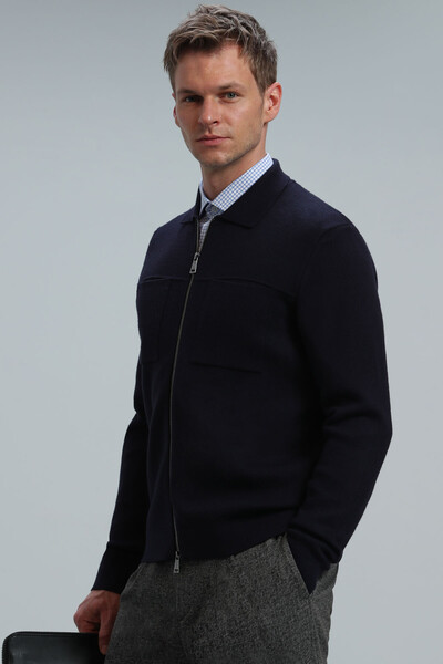 Noble Men's Cardigan Navy Blue - 5