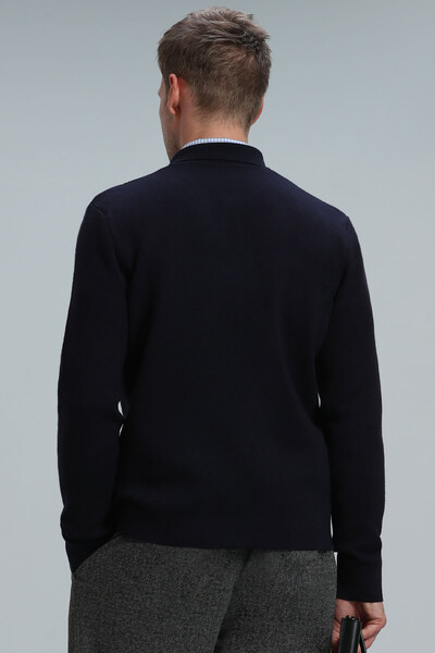 Noble Men's Cardigan Navy Blue - 6