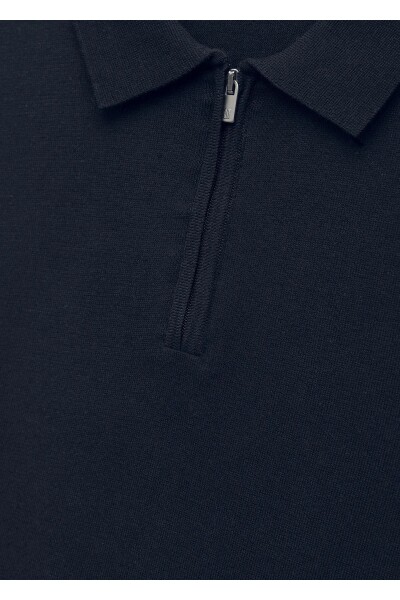 Nood Navy Blue Color Polo Neck Knitwear - 2