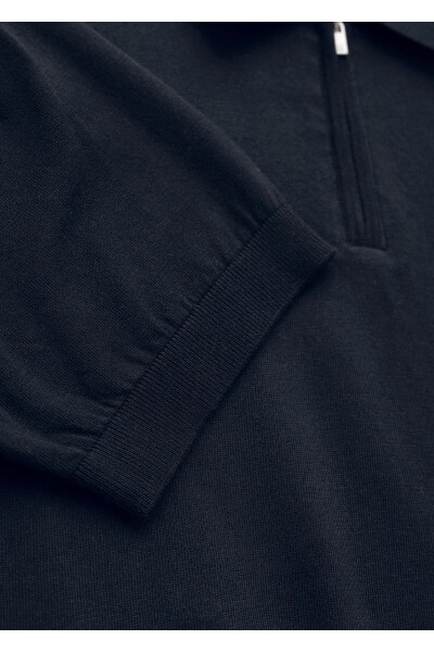 Nood Navy Blue Color Polo Neck Knitwear - 3